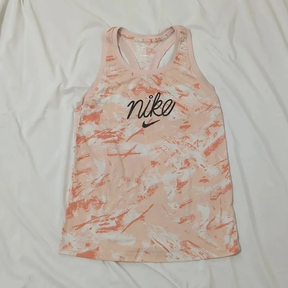 Nike Dri-Fit Muscle Shirt, Color Orange Camouflage Size XS